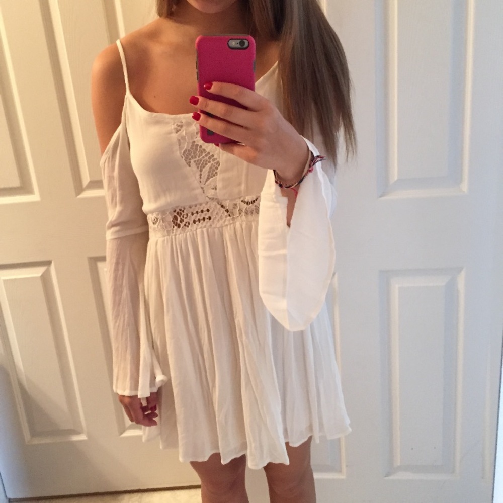 White Cold Shoulder Dress